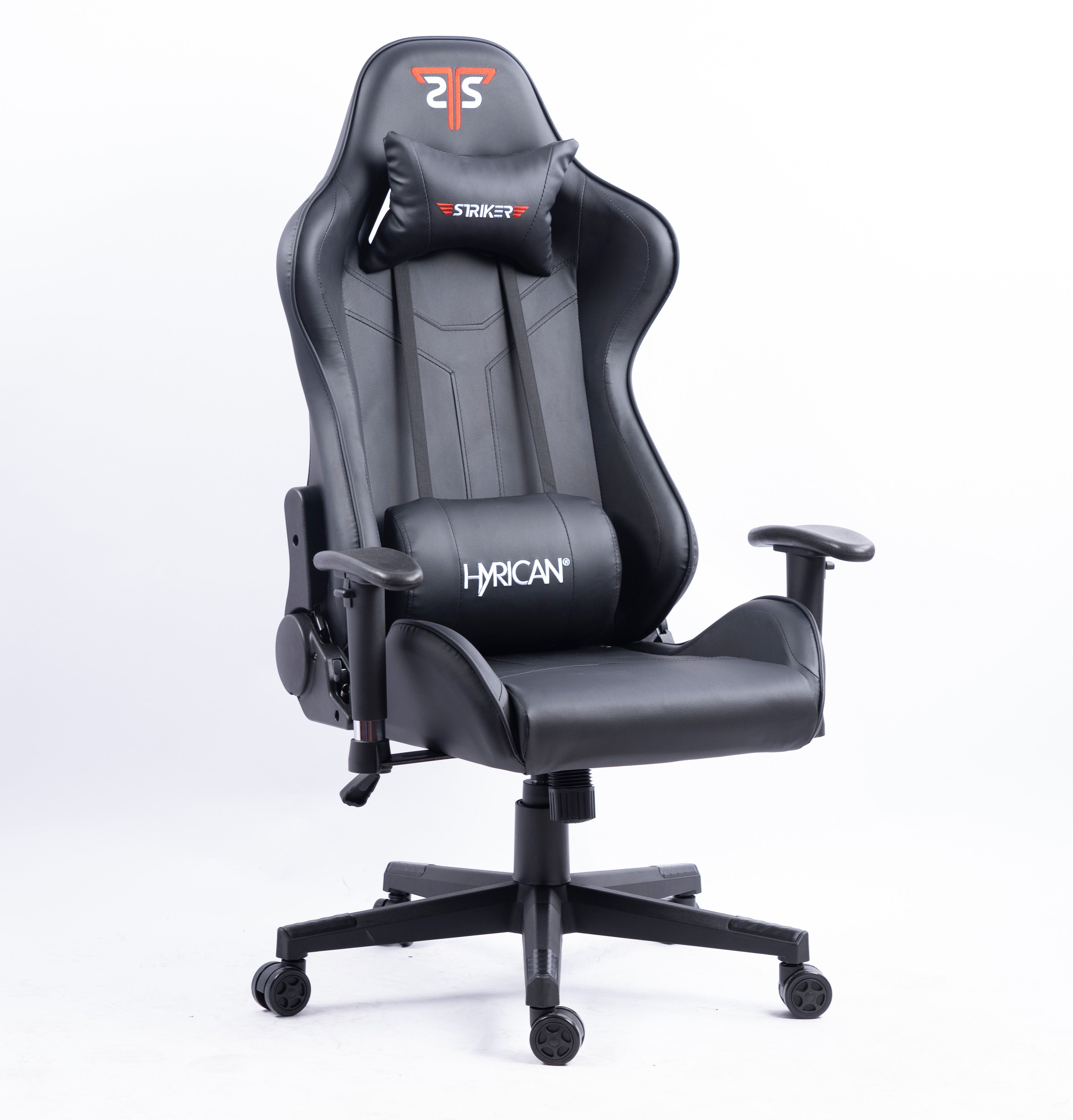 Hyrican Gaming-Stuhl "Striker Copilot" schwarz, Kunstleder, ergonomischer Gamingstuhl, Bürostuhl, Schreibtischstuhl, geeignet für Kinder und Jugendliche