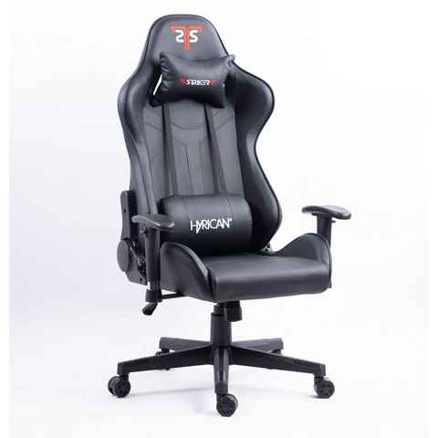 Hyrican Gaming-Stuhl "Striker Copilot" schwarz, Kunstleder, ergonomischer Gamingstuhl, Bürostuhl, Schreibtischstuhl, geeignet für Kinder und Jugendliche