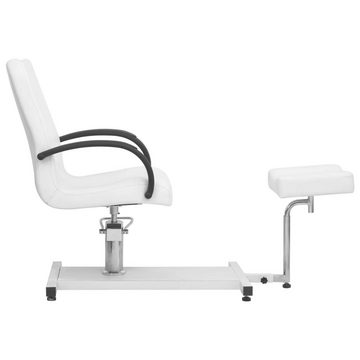 vidaXL Massagesessel Massagestuhl mit Fußstütze Weiß 127x60x98 cm Kunstleder