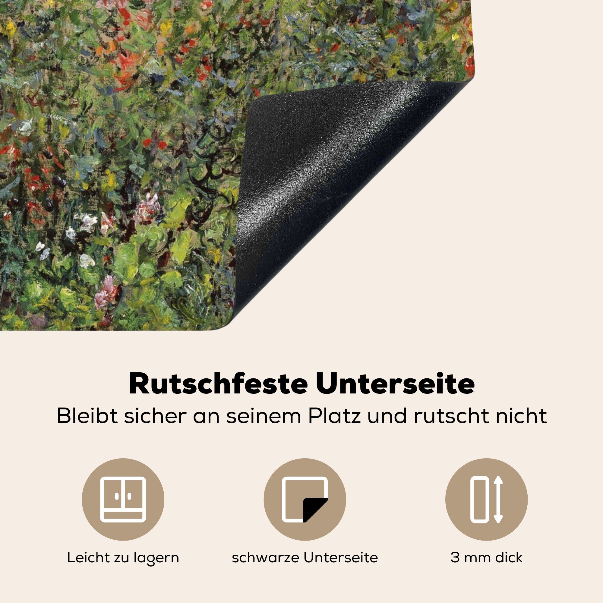 MuchoWow Herdblende-/Abdeckplatte tlg), Induktionsmatte (1 - Gemälde cm, Vinyl, die für 59x52 Monet, von in Ceranfeldabdeckung Vetheuil Claude küche, Blumen