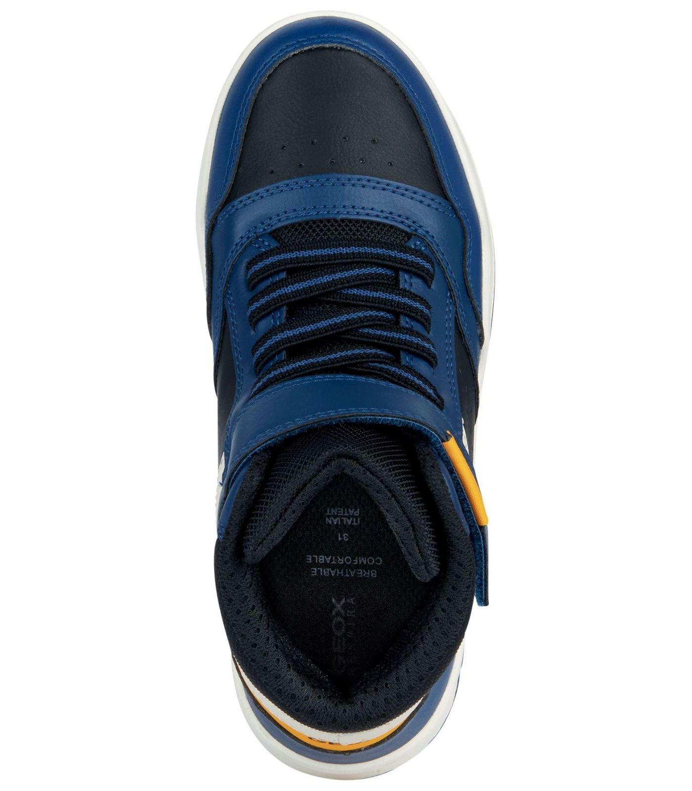 Lederimitat/Textil Geox Sneaker Blau Sneaker Gelb