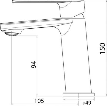 aquaSu Waschtischarmatur Amelia Wasserspar-Mischdüse, Hochdruck, Schwarz-Roségold, 797412