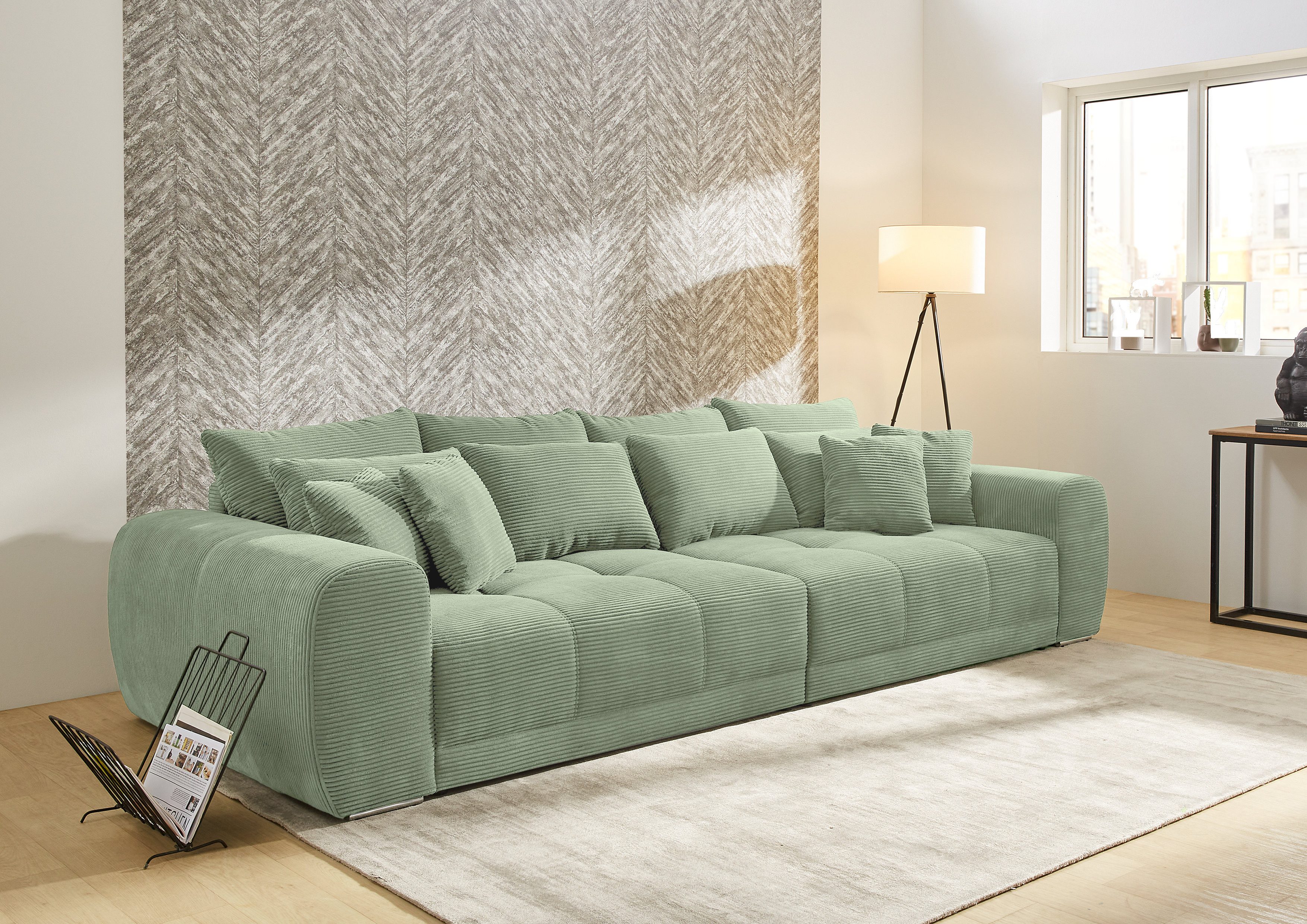 Jockenhöfer Gruppe Big-Sofa Moldau, B. 306 cm, mit Federkernpolsterung, Liegefläche 120x240 cm, Mega-Sofa im XXL-Format, Federkern, 12 Kissen