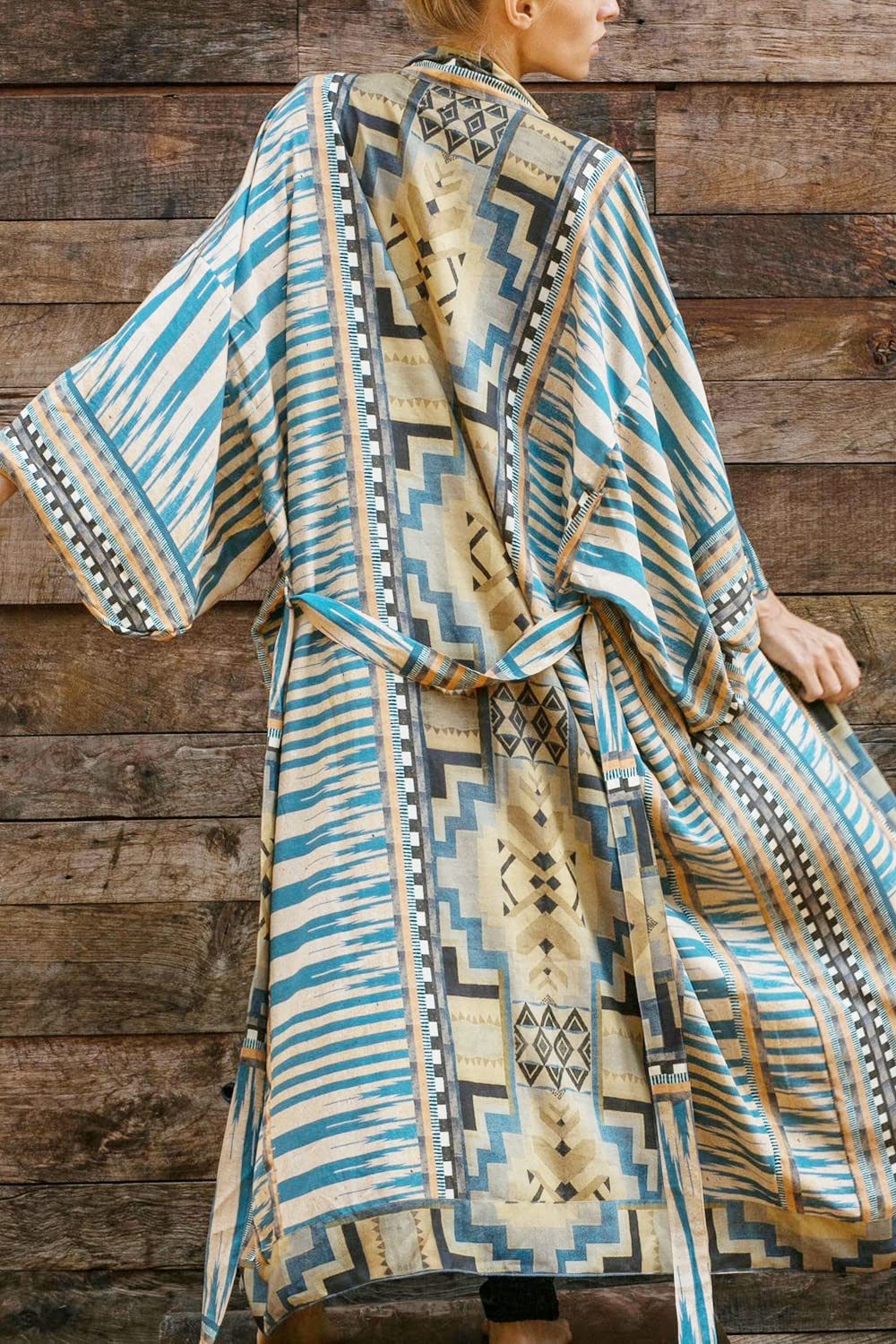 RWEUOQ Kimono Böhmische Kimono-Langarm-Strickjacke Strand Badeanzug, günstig online kaufen