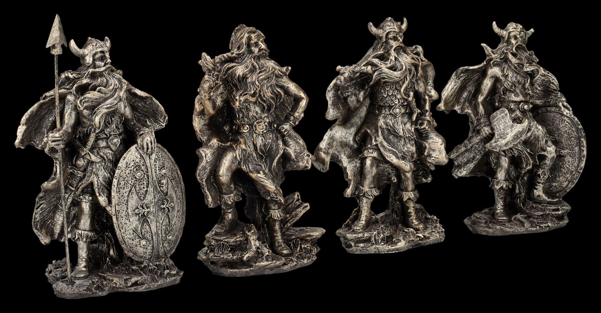 Figuren Shop GmbH Dekofigur Wikinger Figuren 4er Set - Krieger Odins - Myth günstig online kaufen