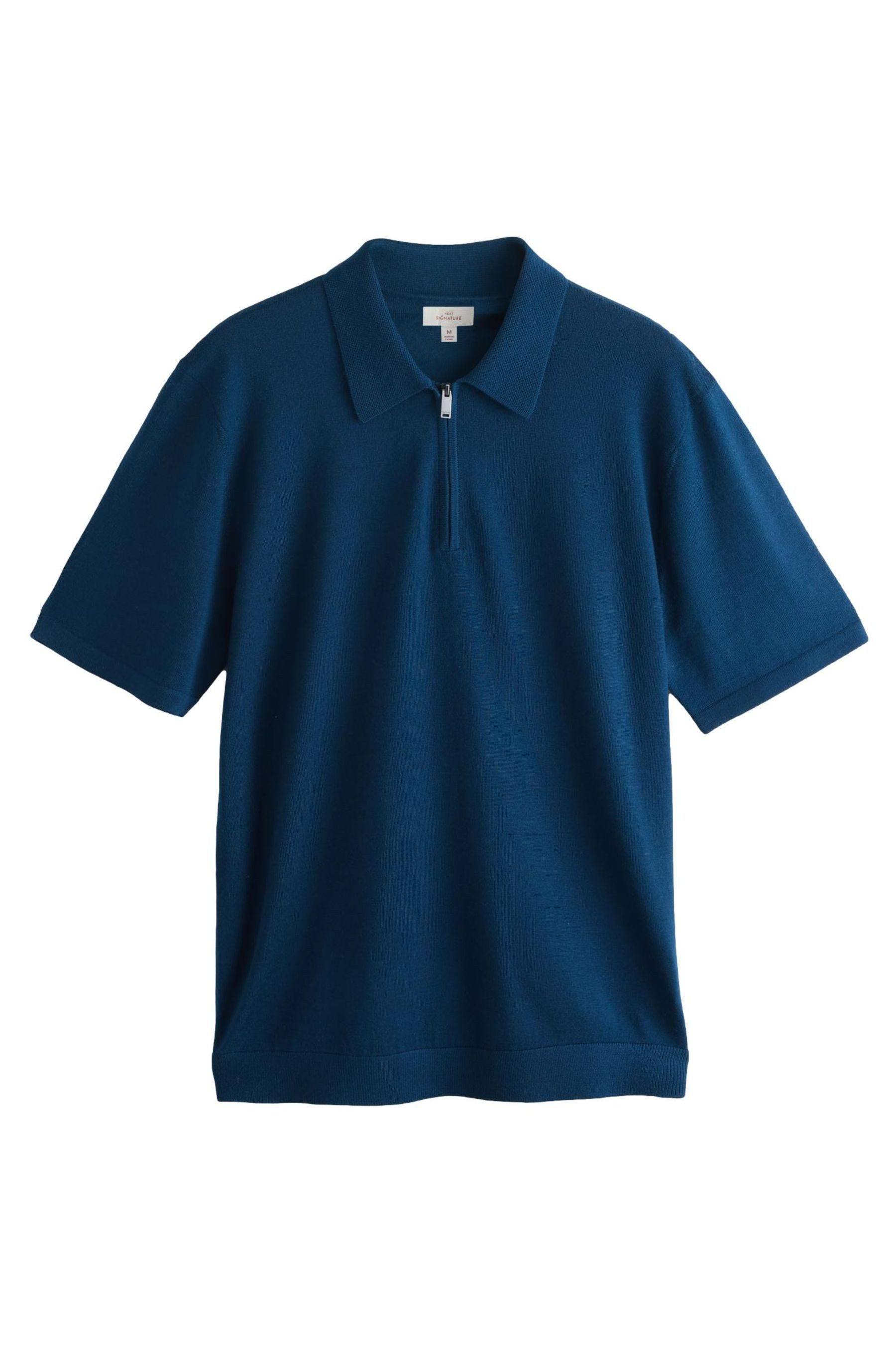 Poloshirt Signature Merino-Poloshirt mit Viertel-RV
