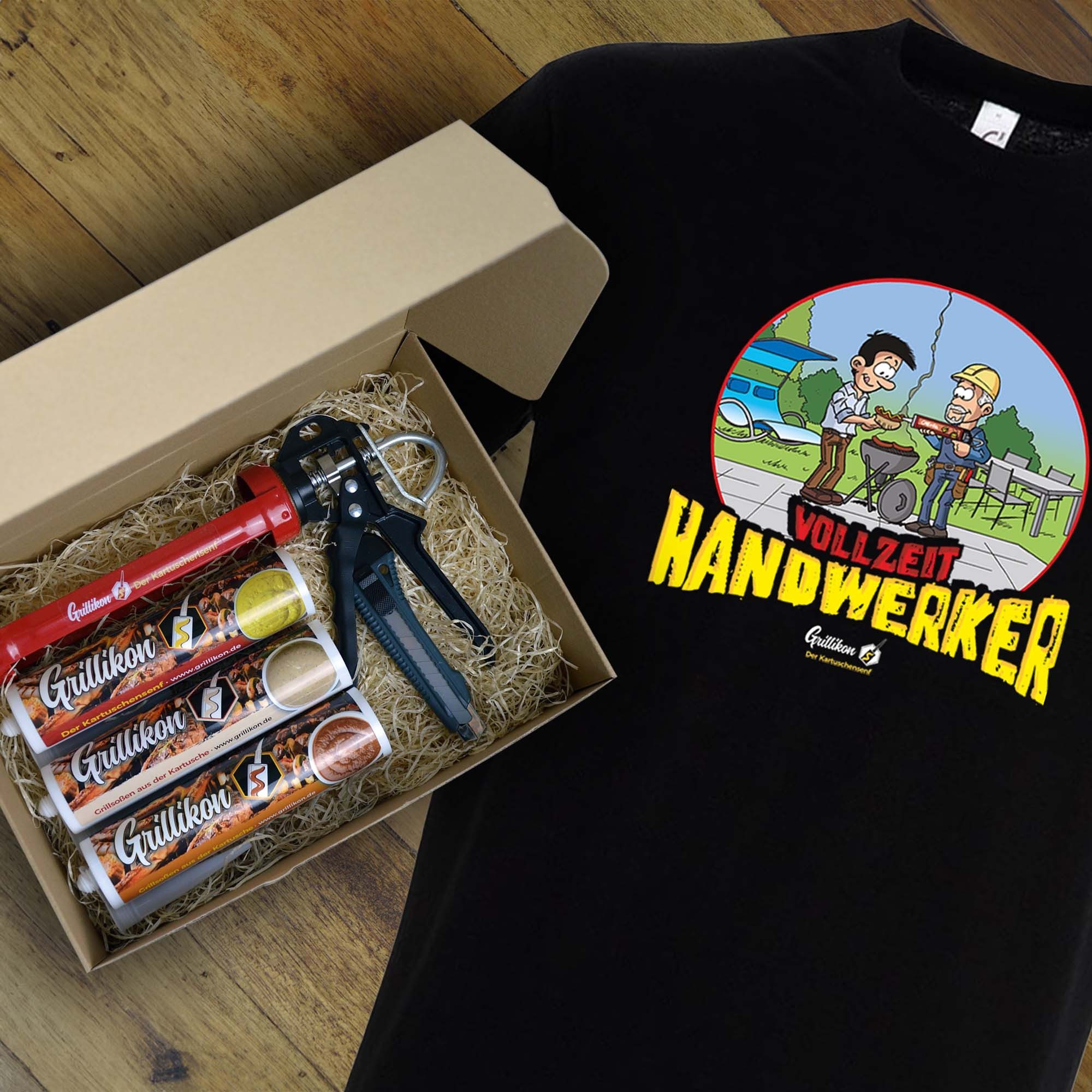 Scorprotect® Grillschürze Grillikon Geschenkset „Geselle“ 1x Mix+Shirt günstig online kaufen