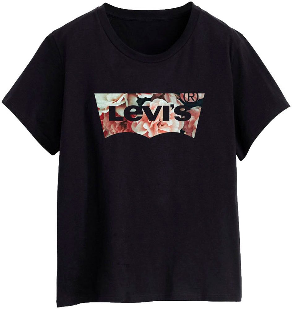 Levi's® Plus T-Shirt PL PERFECT TEE Florales Batwing-Logo – Bild 5 von 5