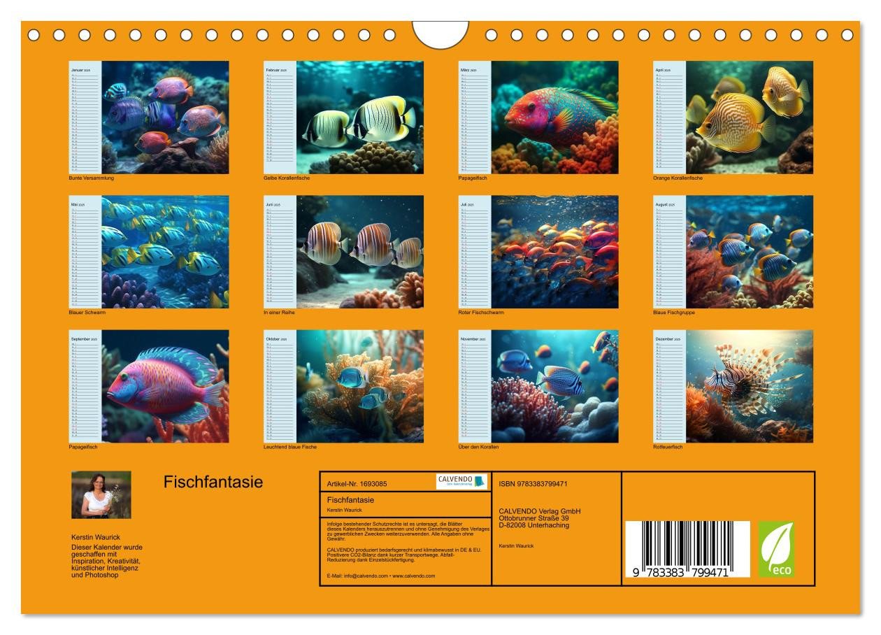 Thumbnail - CALVENDO Wandkalender Fischfantasie (Wandkalender 2025 DIN A4 quer), CALVENDO Monatskalender