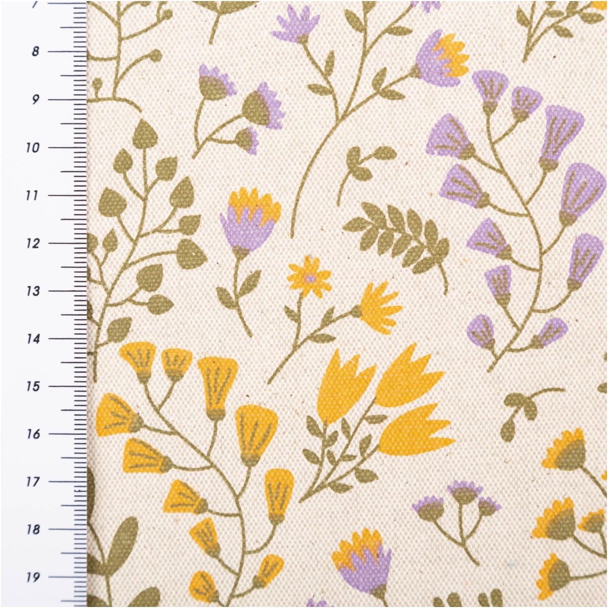 SCHÖNER LEBEN. Stoff Tischdeckenstoff Meterware Blumen natur lila gelb abwaschbar, abwaschbar