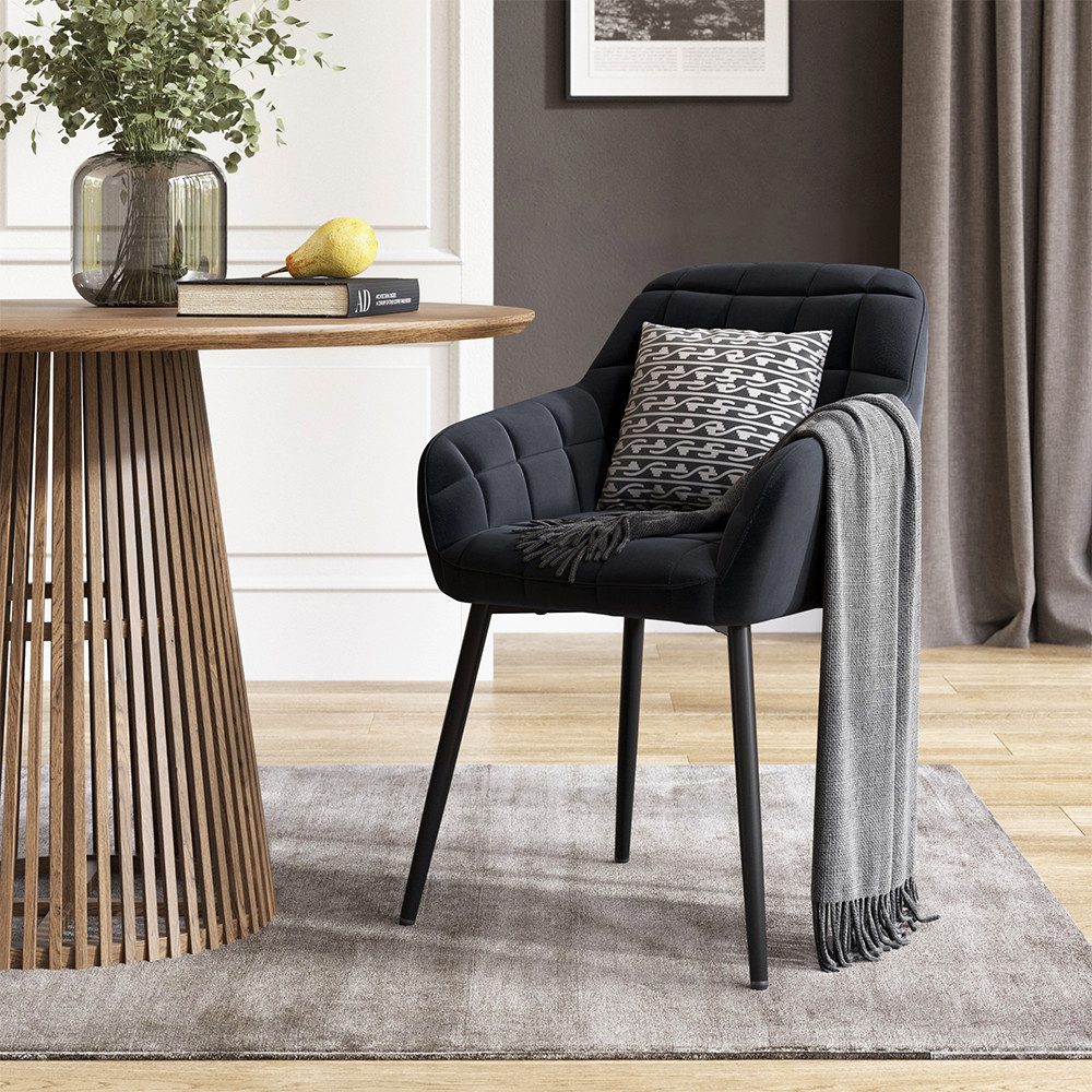 Vicco Esszimmerstuhl Relio, Schwarz, 53.5 x 55.5 cm