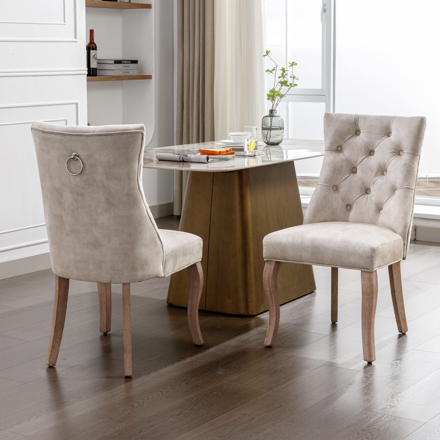 Flieks Esszimmerstuhl (Set, 2 St), 2er Set Polsterstuhl mit Rückenlehne Woh günstig online kaufen