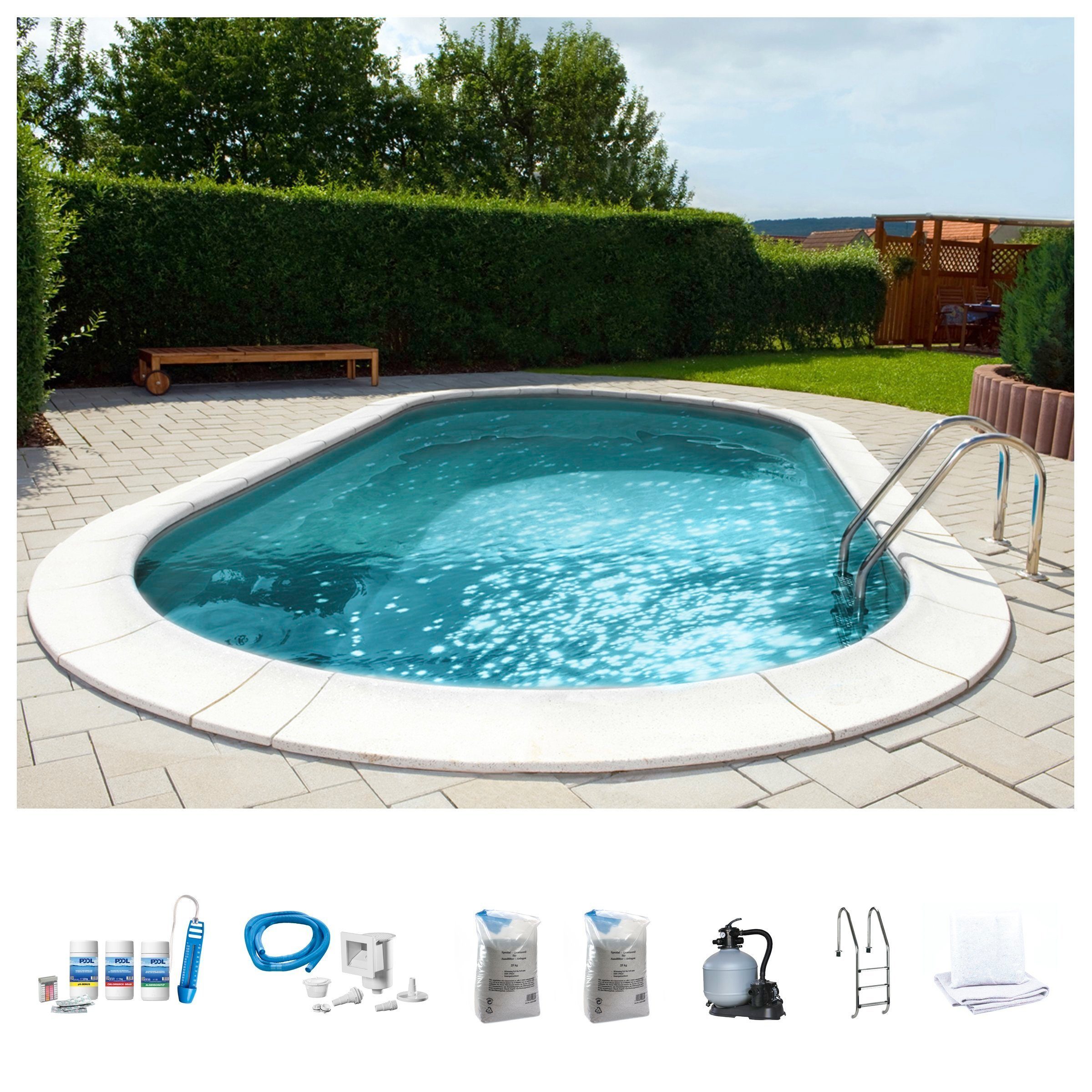 Ovalpool PREMIUM mit grauer Innenfolie