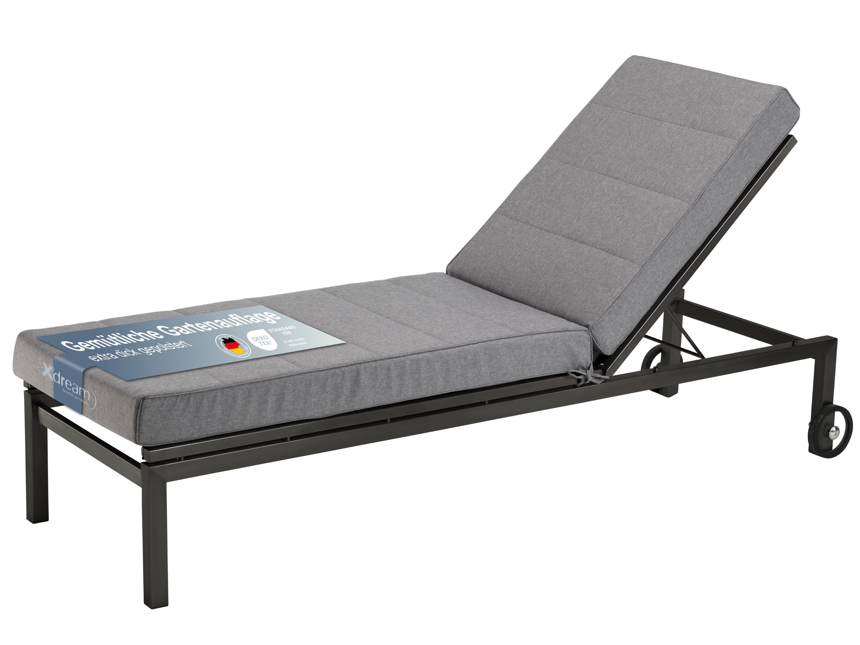 XDREAM Liegenauflage XXL, extra dicke Auflage für Gartenliege und Sonnenliege, (1 St), indoor & outdoor, waschbar, ca. 200 x 60 x 10 cm