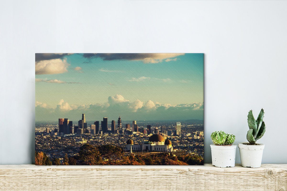 (1 Leinwandbilder, Stadt Leinwandbild und Wandbild in den, Das cm Griffith-Observatorium Wanddeko, Los OneMillionCanvasses® Angeles Aufhängefertig, St), die 30x20