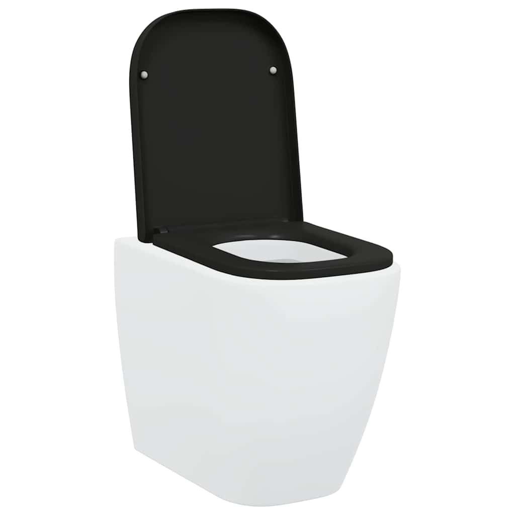 vidaXL WC-Sitz Schnellverschluss-WC-Sitz Schwarz 44,5 x günstig online kaufen