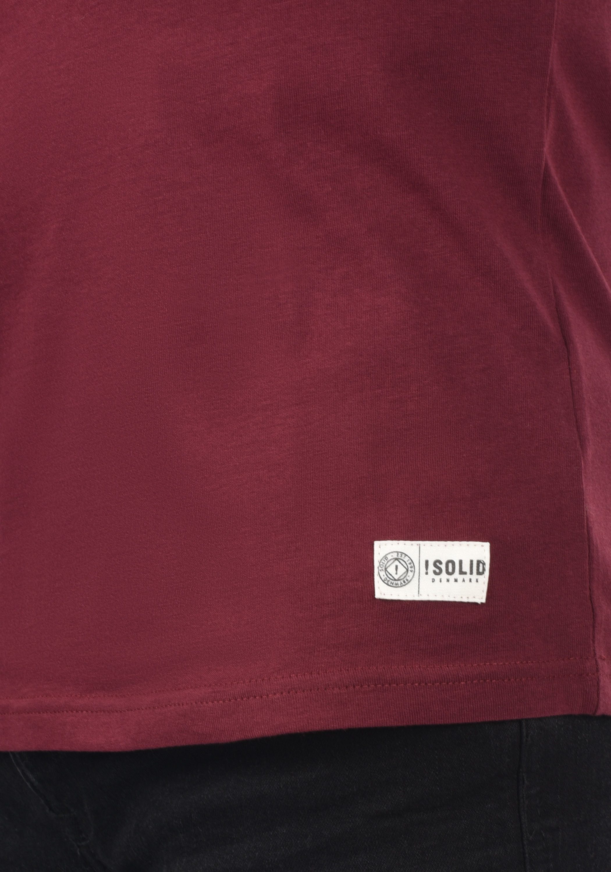 !Solid Rundhalsshirt SDCody T-Shirt in Colorblocking-Optik