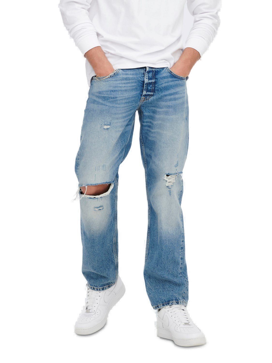 ONSEDGE LOOSE aus SONS ONLY & 4067 Relax-fit-Jeans Baumwolle