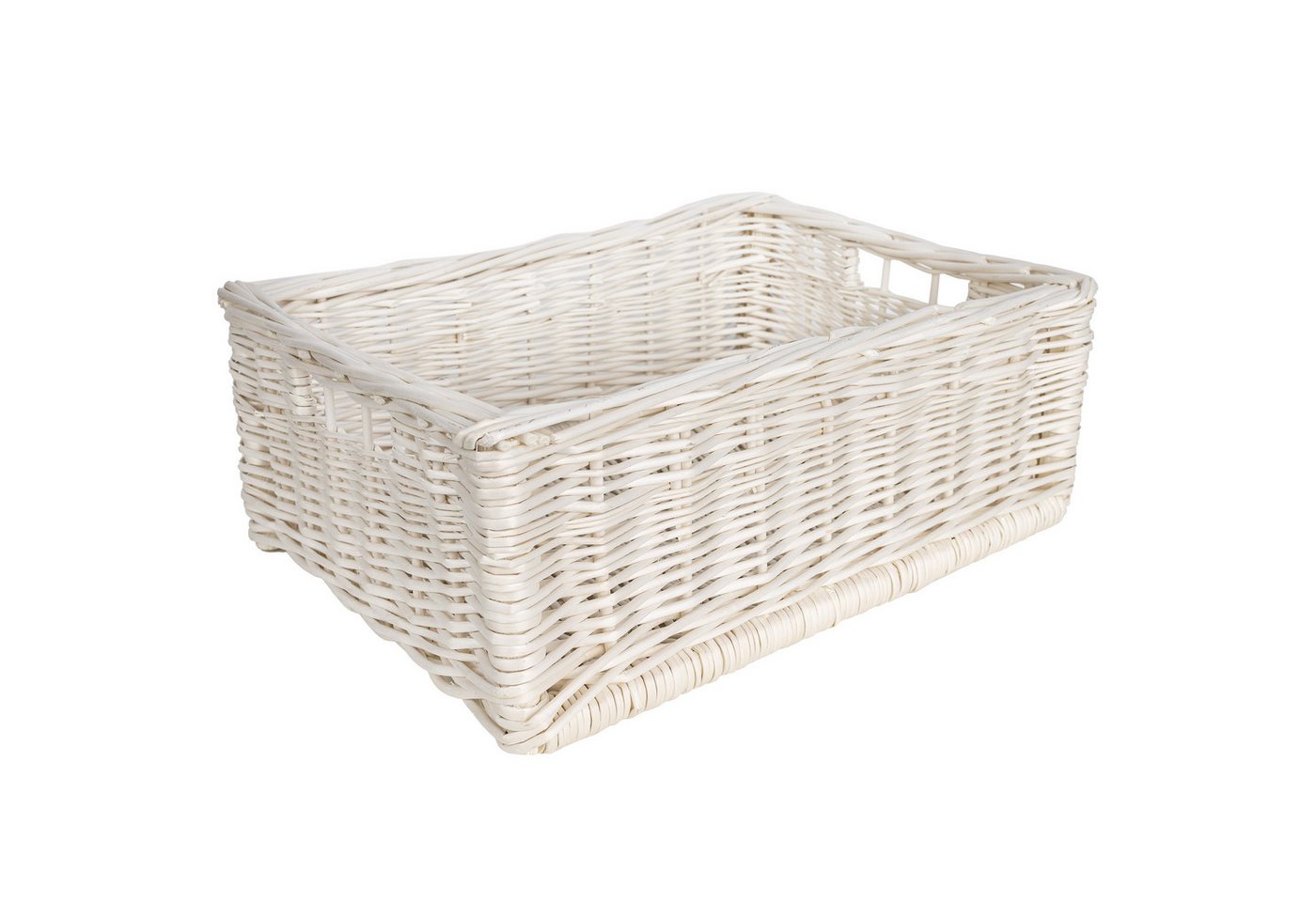 Creative Home Holzkiste Weidenkorb Aufbewahrungskorb, Handgeflochten, Haltbar (1 St), Korb Geflochten Naturkorb mit Griffen Aufbewahrung