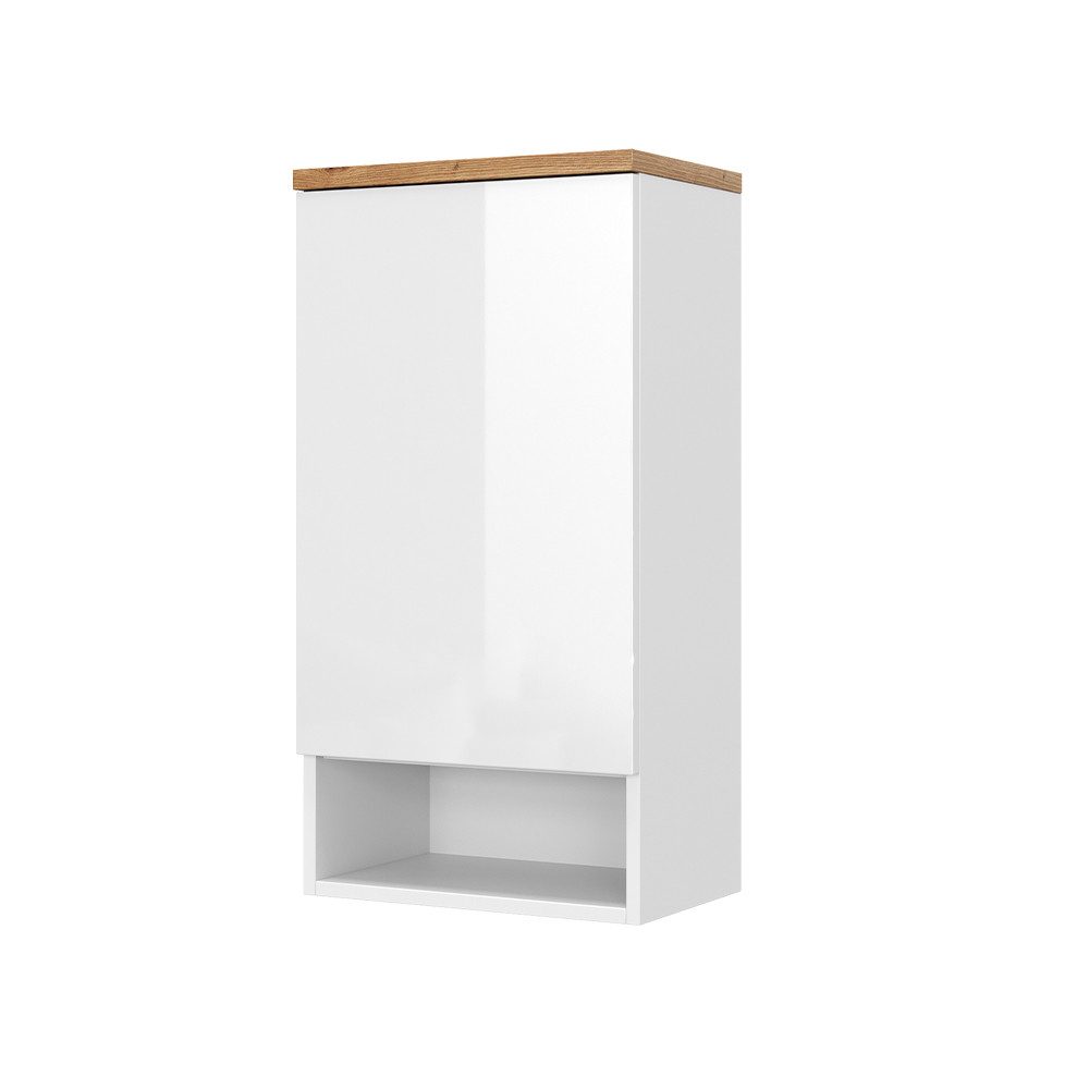 Vicco Hängeschrank Eden, Weiß Hochglanz/Artisan-Eiche, 40 x 77.5 cm mit 4 Fächer (1-St)