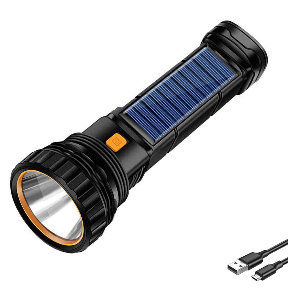Housruse LED Taschenlampe »USB-Solar-Akku-Taschenlampe, taktische  Taschenlampe mit Stick-Seitenscheinwerfer, Camping-Taschenlampe, Notlicht«