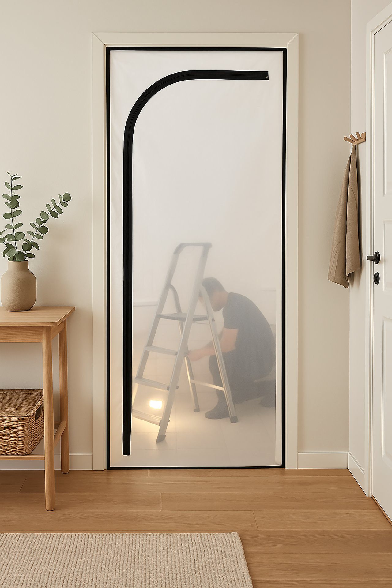 TRIZERATOP Staubschutztür Staubschutz für Türöffnungen Typ L, 220 x 120 cm, klebend