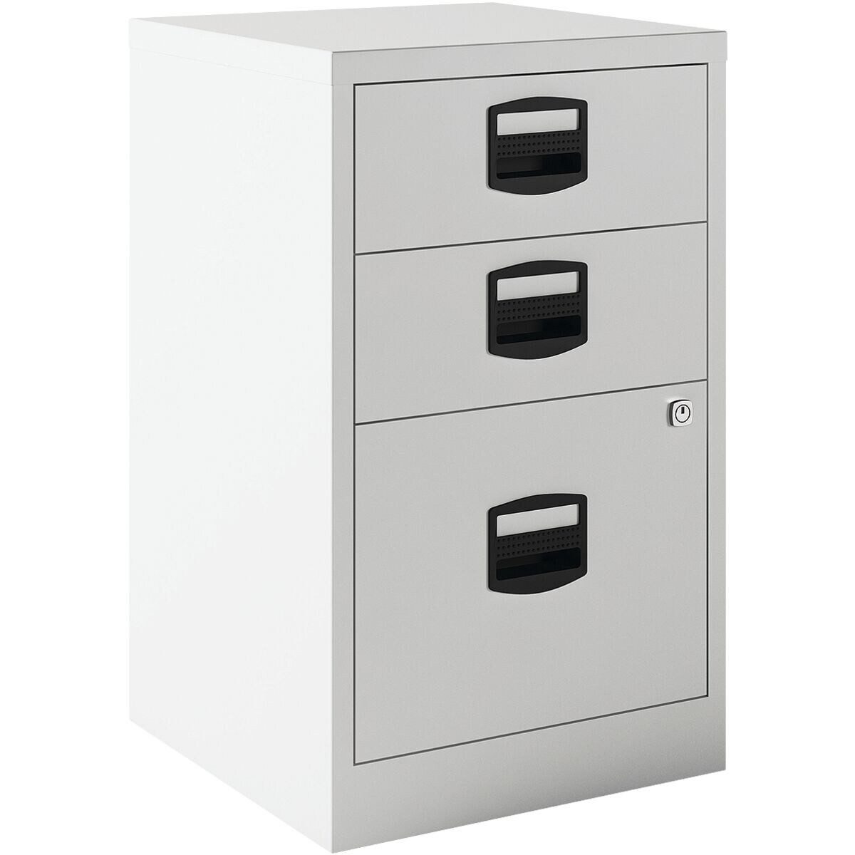 Bisley Home Beistellschrank PFA Schrank aus Stahl, 3 Schubladen, ohne Sockel, A4