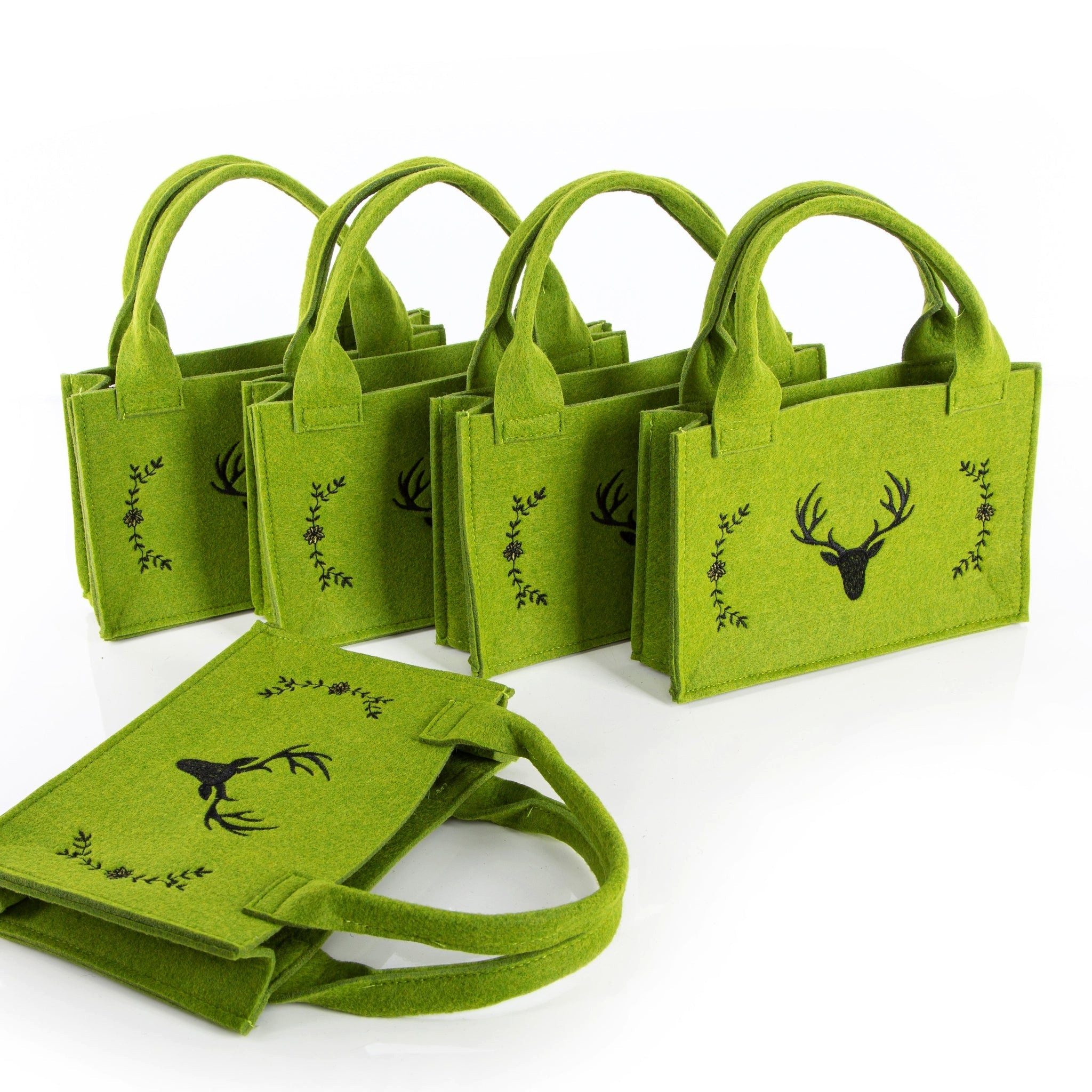 Logbuch-Verlag Geschenkbox Filztasche grün Hirsch Geweih 21x14x6cm rustikal bayerisch – Bild 3 von 5