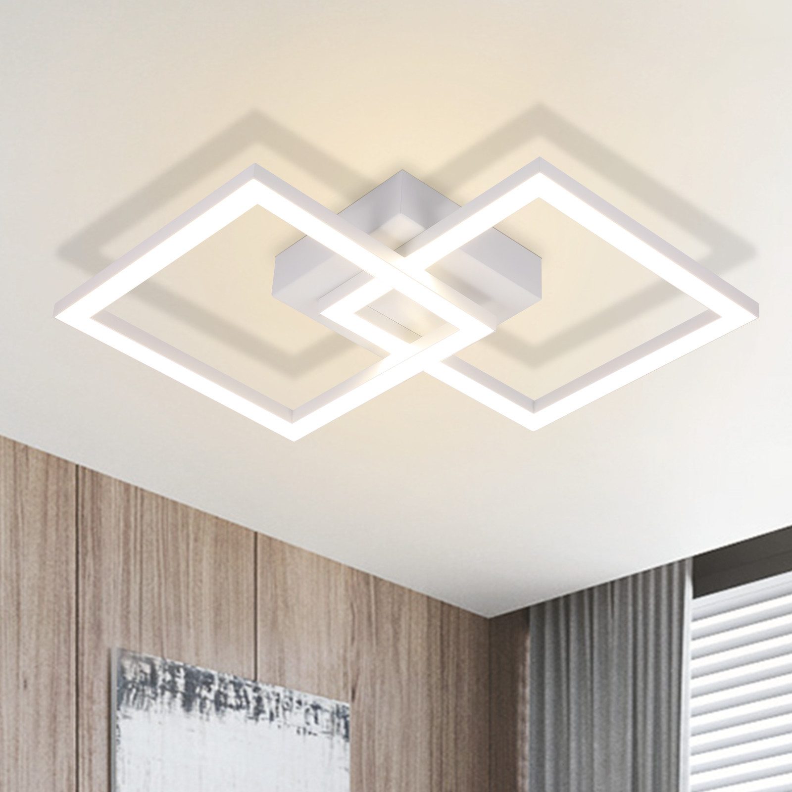 Nettlife LED Deckenleuchte Schwarz Eckig 24W günstig online kaufen