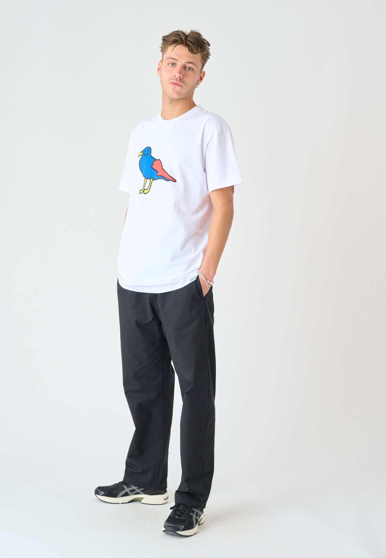 Cleptomanicx T-Shirt Smile Gull mit humorvollem Motiv weiß