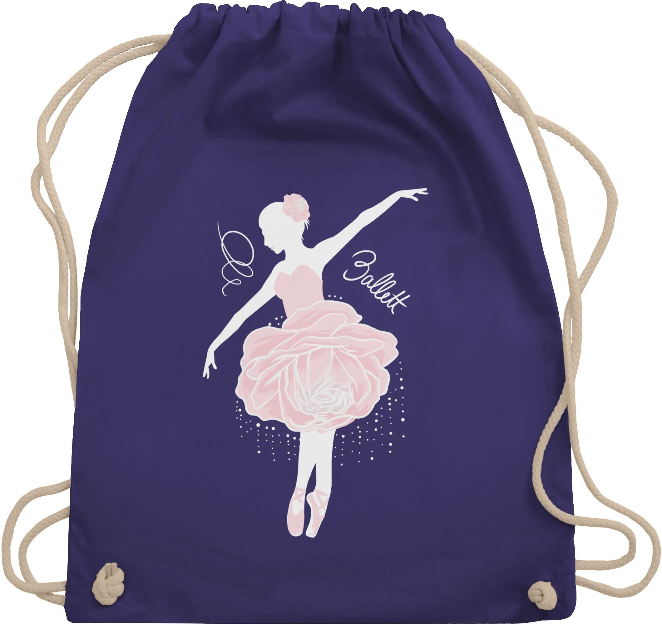 Shirtracer Turnbeutel Ballerina - weiß/rosa, Kinder Sport Kleidung