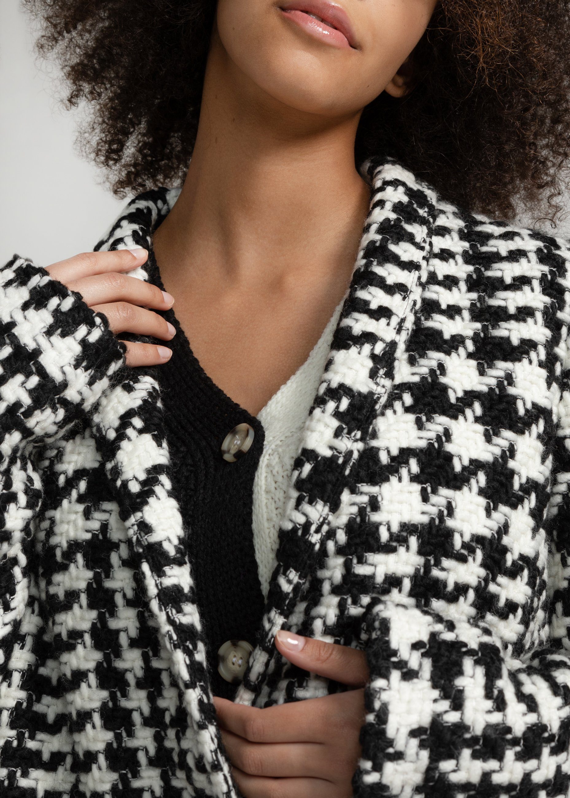 Manisa Wolljacke Wollmantel mit Schalkragen