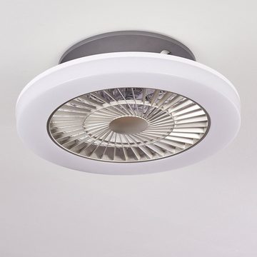 hofstein Deckenventilator »Gabbio« LED Deckenventilator aus Kunststoff in Grau/Weiß