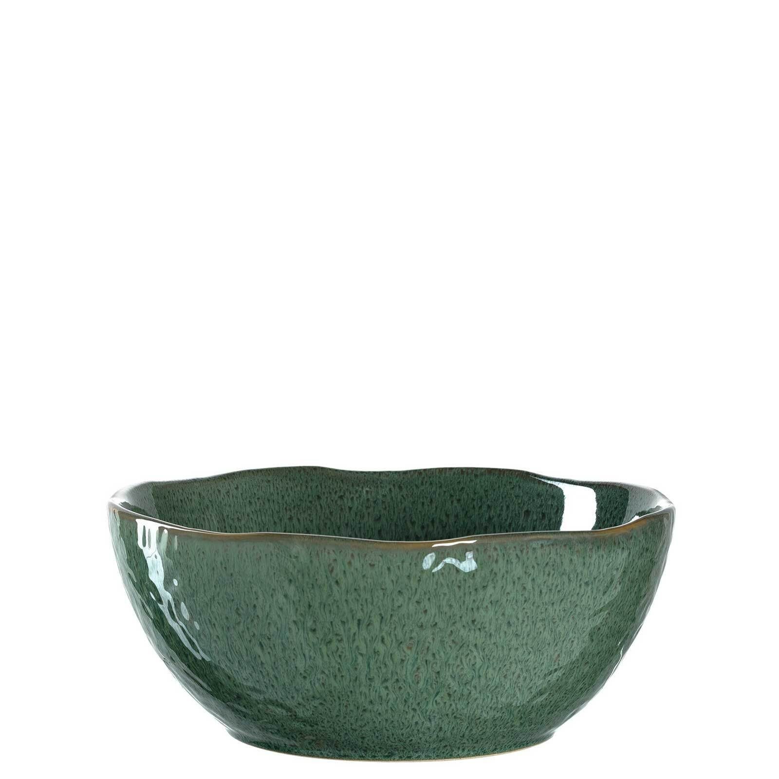 Set, 2er Schale 2-tlg) Keramik, Matera grün Salatschüsseln LEONARDO cm 24 (2x ø Keramikschale,