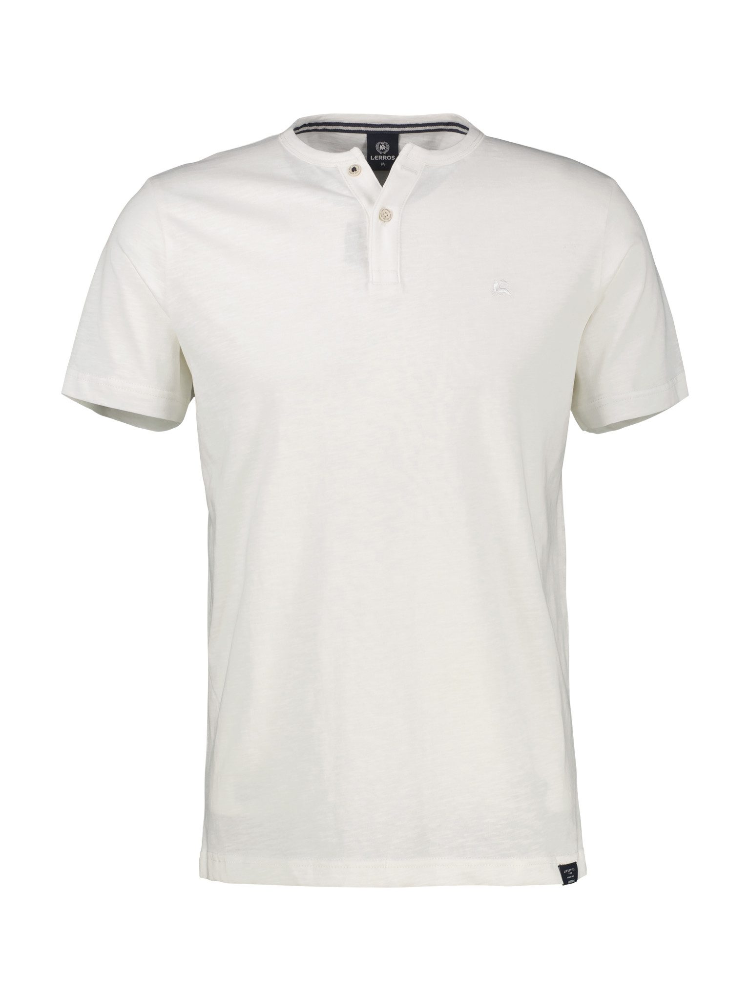 LERROS Kurzarmshirt mit Serafino-Kragen