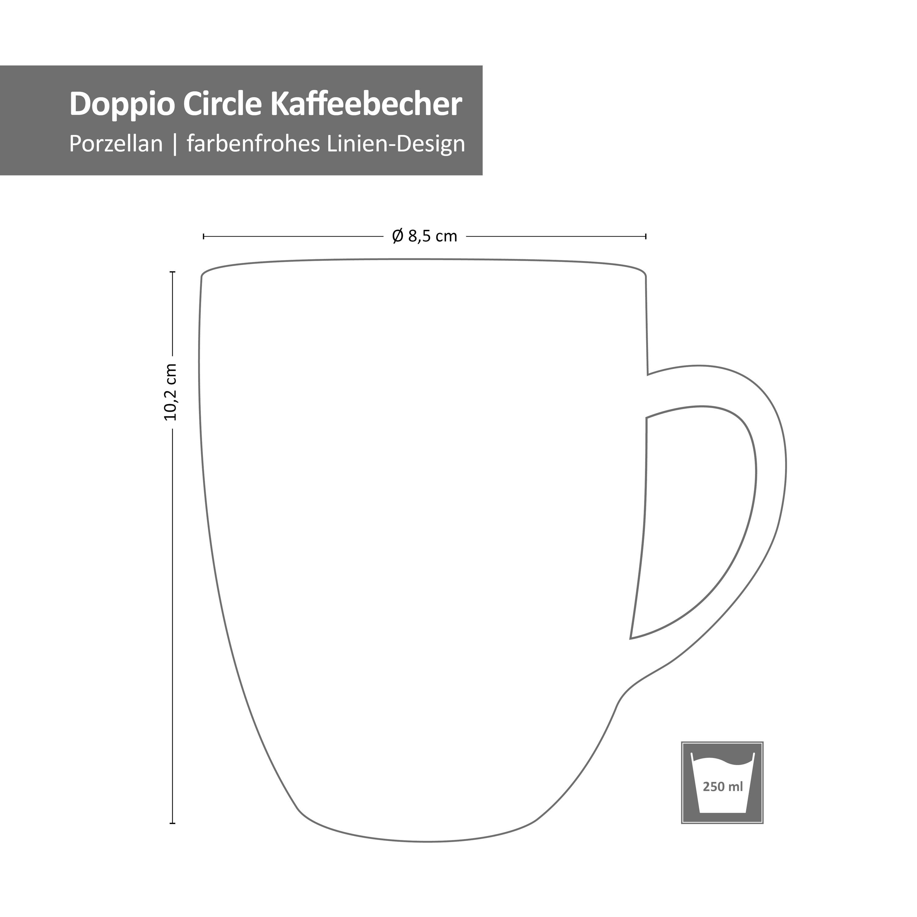 Ritzenhoff & Breker Becher 4er Ritzenhoff Circle & Doppio Breker Kaffeebecher 403015 Set - 320ml