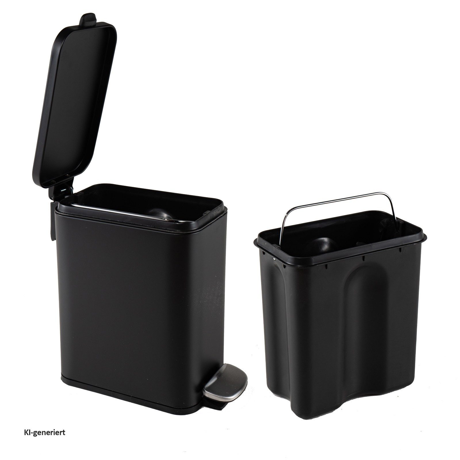 HTI-Living Mülleimer Pedalmülleimer Modern 5 Liter Schwarz, Abfalleimer mit Soft-Close-Deckel