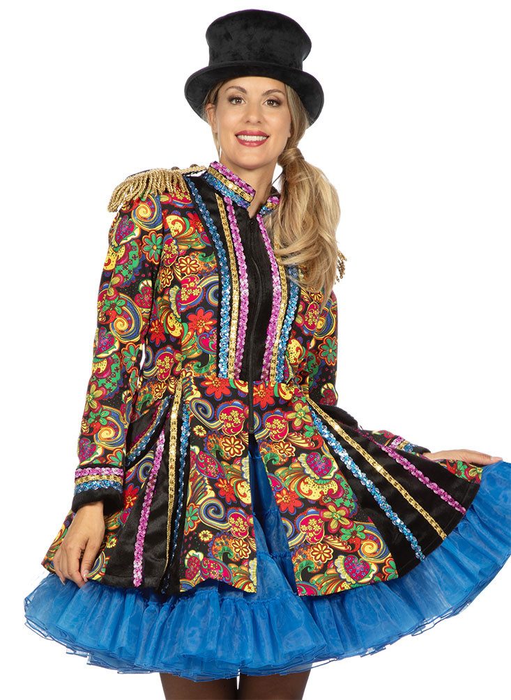 Karneval-Klamotten Kostüm Plus Size luxuriöse Jacke Blumenmuster Epauletten, Große Größen Karnevalsgarde Damen Frack Prunksitzung Sitzungskarneval