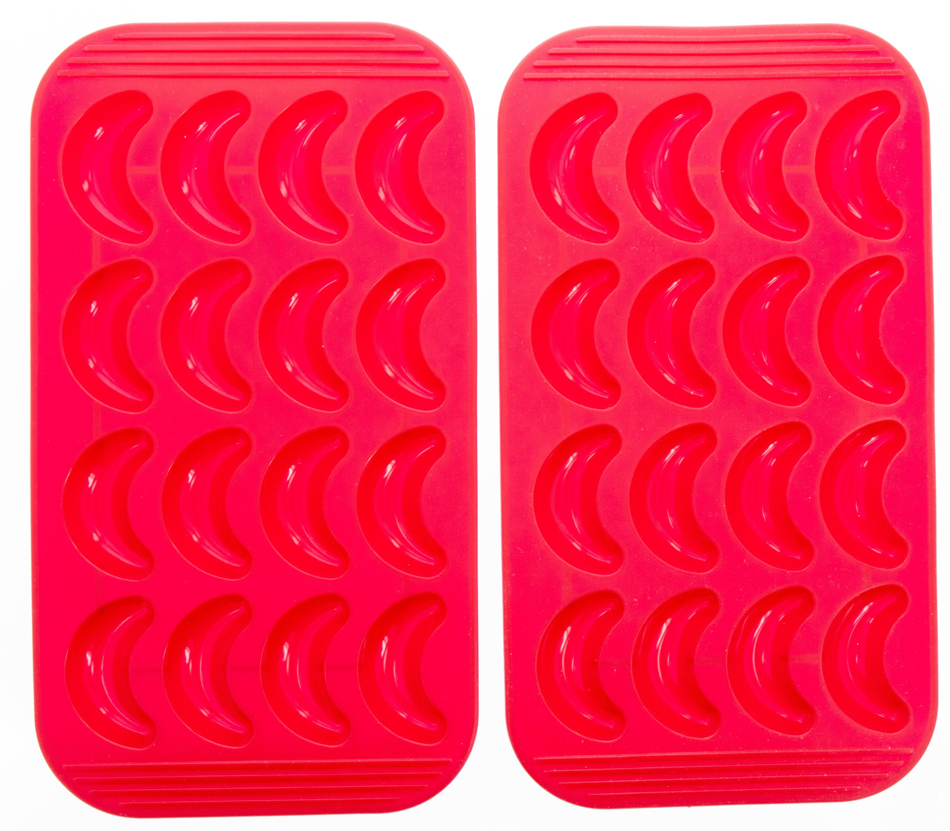 Coolinato Backform Coolinato Silikon Vanillekipferl Set 2tlg. ROT, inkl. Teigschaber
