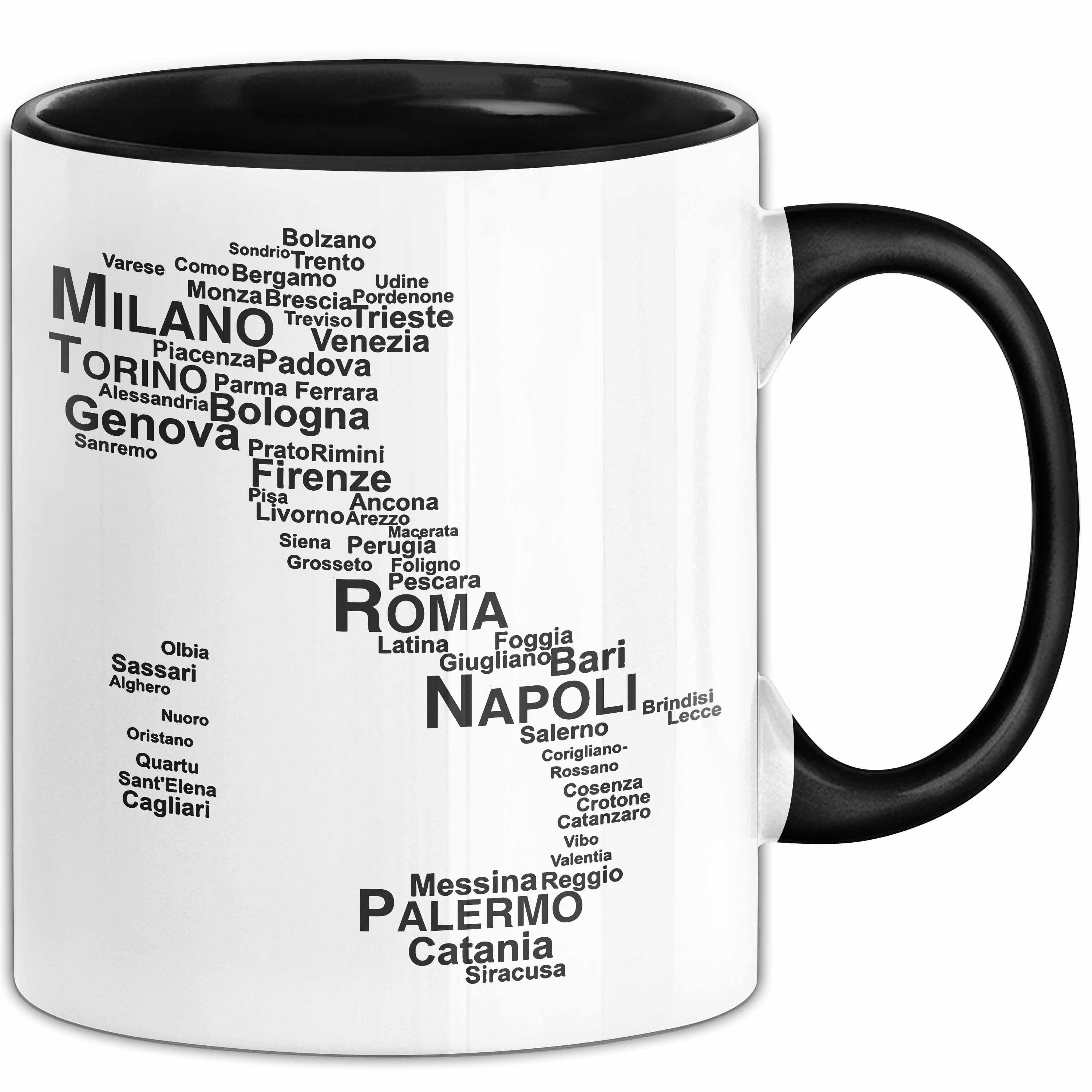 Trendation Tasse Italienische Städte Italien Karte Tasse Geschenk Lustige Geschenkide