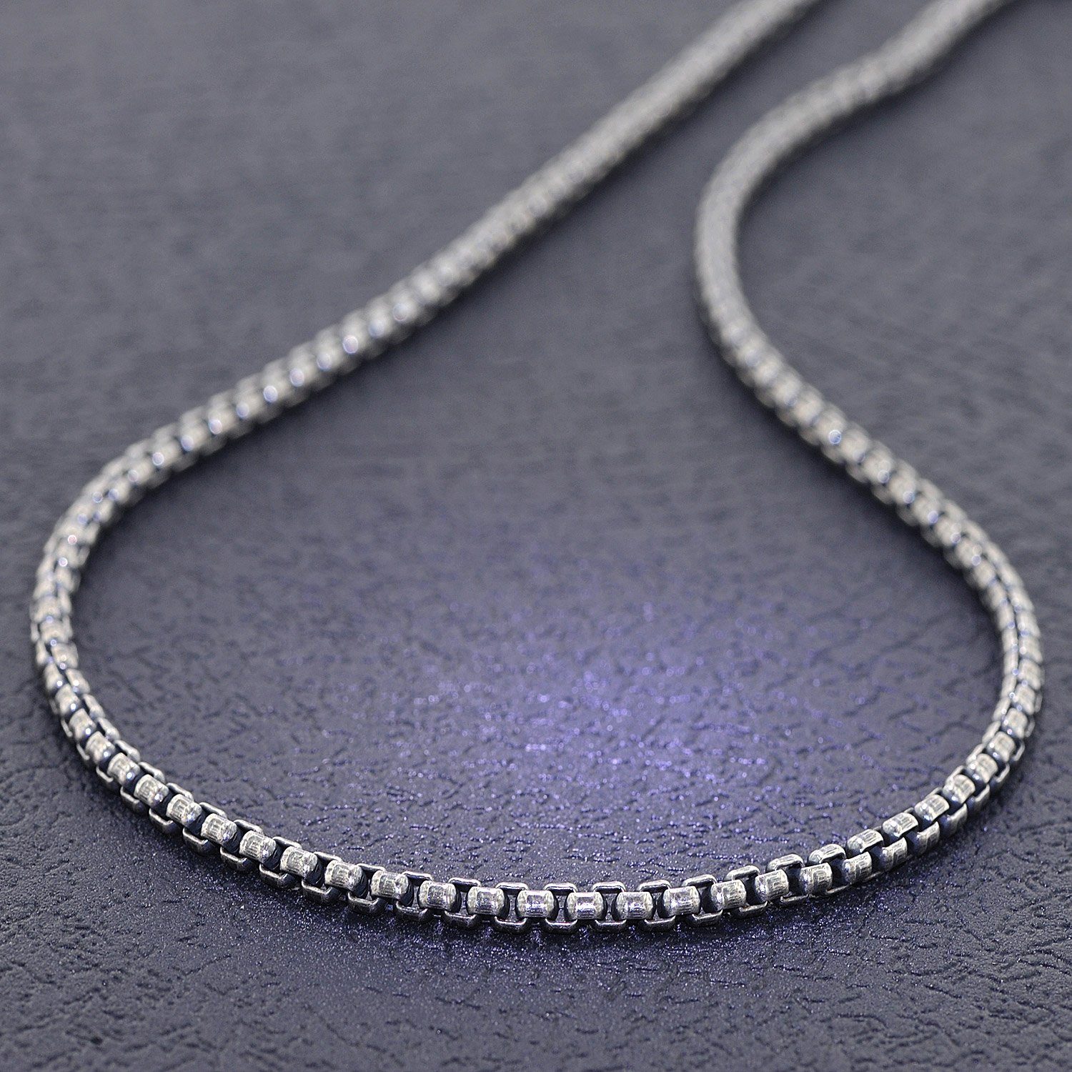 trendor Kette ohne Anhänger Herren-925 Silber Oxydiert Rund-Venezia-Kette 5 günstig online kaufen