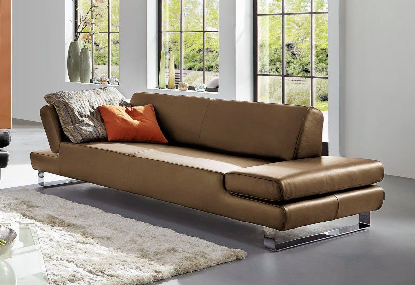 W.SCHILLIG 3-Sitzer taboo Designsofa mit hohem Sitzkomfort, Breite 232cm, Sitztiefe 69cm, mit Übertiefe, inklusive Armlehnenverstellung