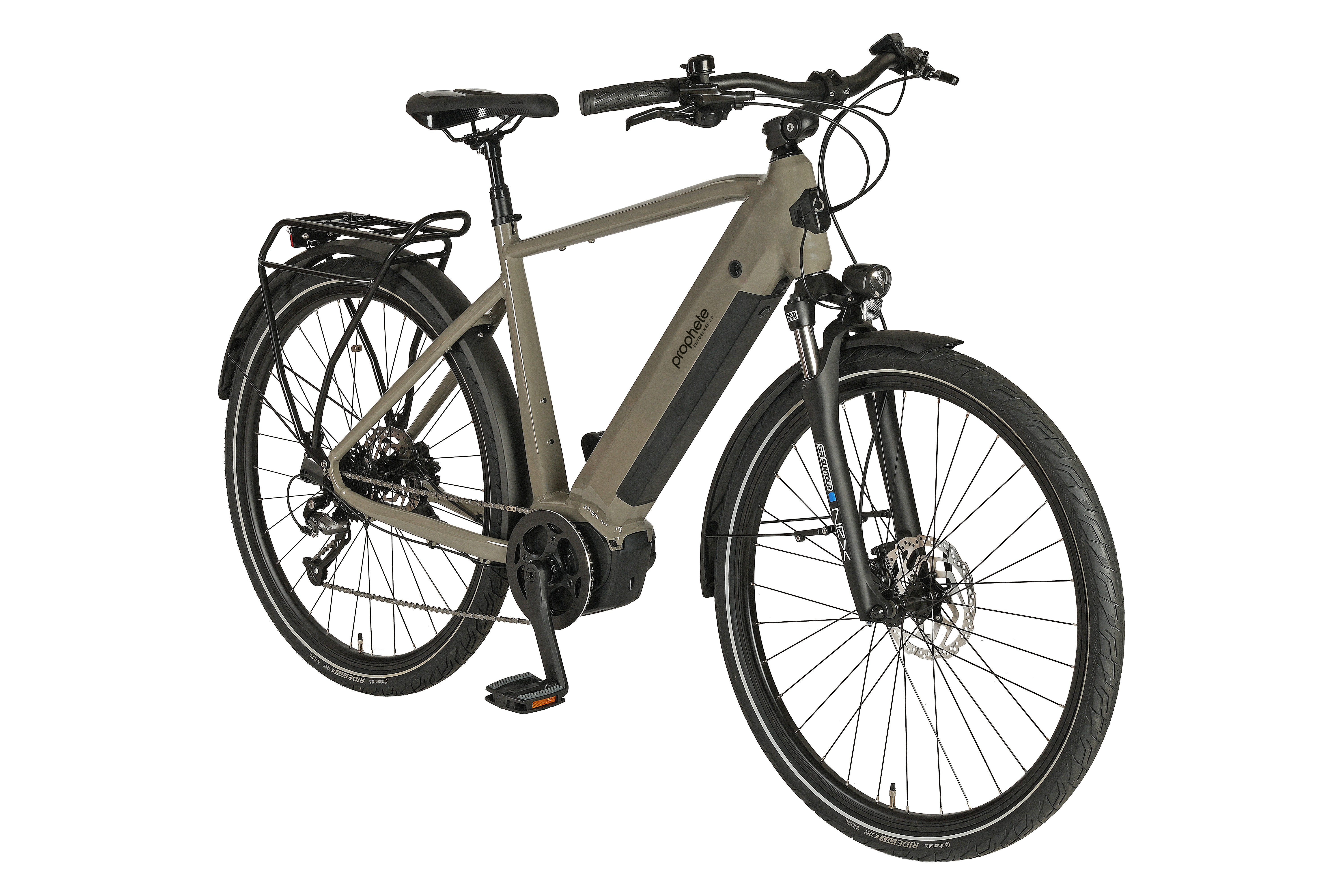Prophete E-Bike Trekkingrad Entdecker 3.0, 9 Gang Shimano, Kettenschaltung, Mittelmotor, 360 Wh
