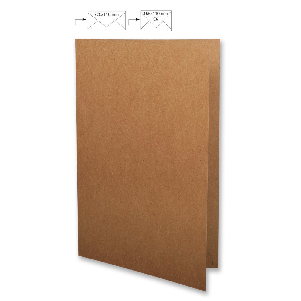 Rayher Bastelkartonpapier Karte A4 5x 220g/qm kraft