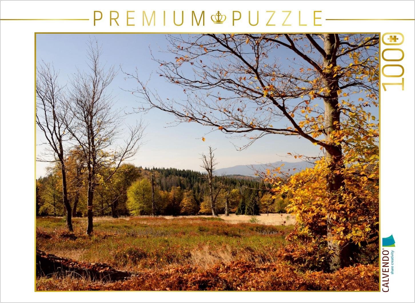 Puzzle CALVENDO Puzzle Morgensonne auf dem Weg zum Hirschenstein 1000 Teile Lege-Größe 64 x 48 cm Foto-Puzzle Bild von Karin Stein