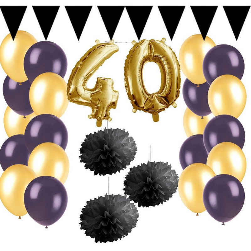 Partystrolche Luftballon Luftballon Girlanden Deko-Set Geburtstag Schwarz Gold