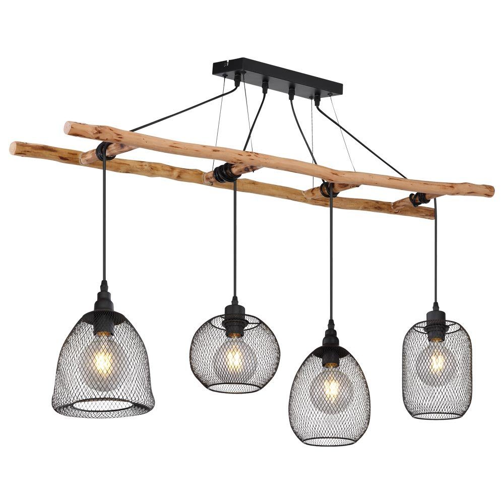 etc-shop Hängeleuchte, Leuchtmittel nicht Lampe inklusive, Pendel Treppe Beleuchtung VINTAGE Decken Hänge Leuchte Holz