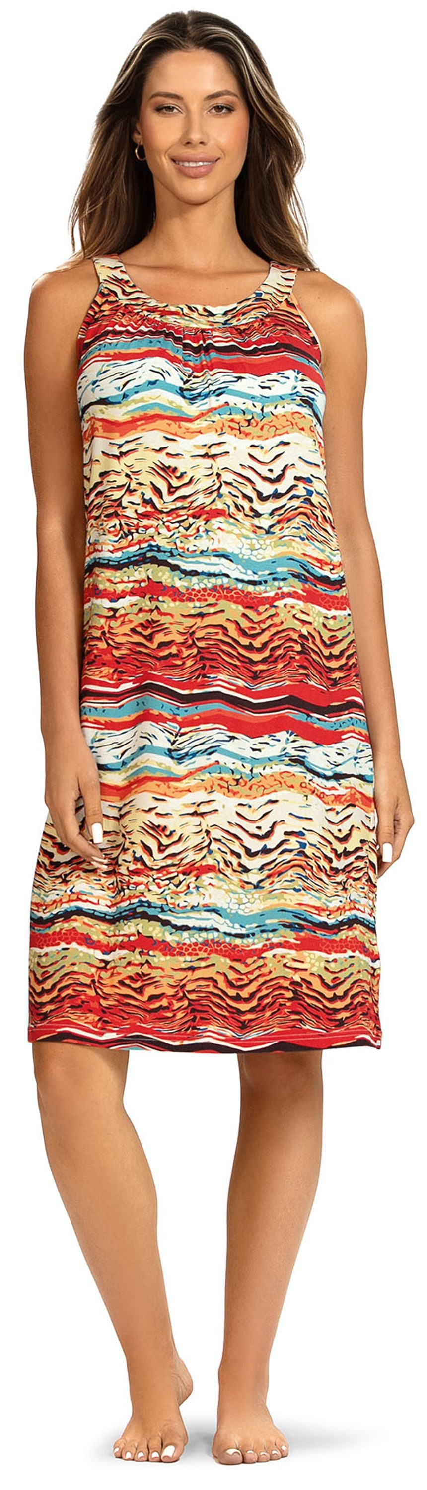 Ascafa Strandkleid Beach (Packung, 1-tlg., 1-teilig) Damen Trägerkleid 95cm Sommerkleid Exotisch Strandmode