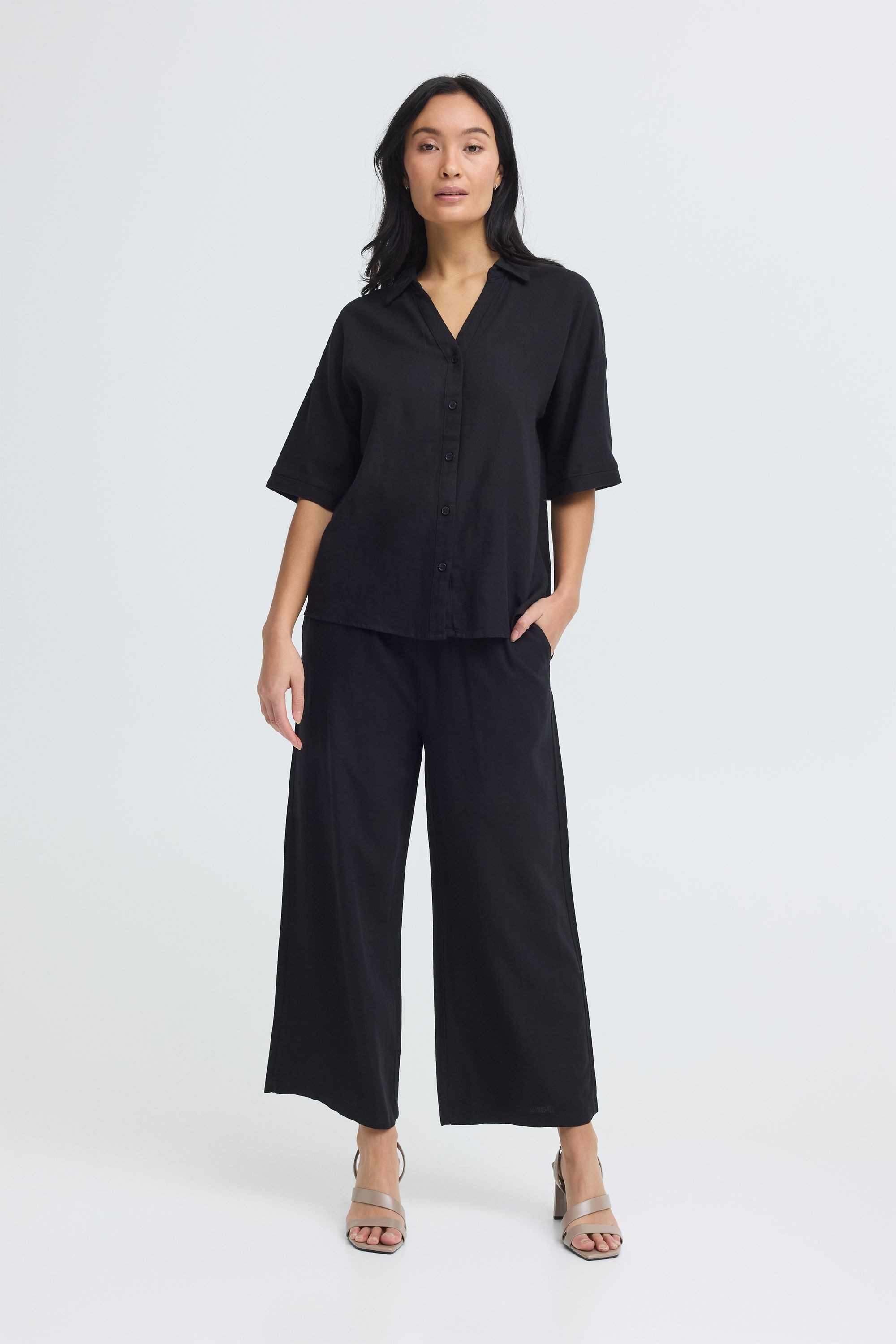 OXMO Loungehose OXNInna Leichte Cropped Hose 3/4 - Loose Fit