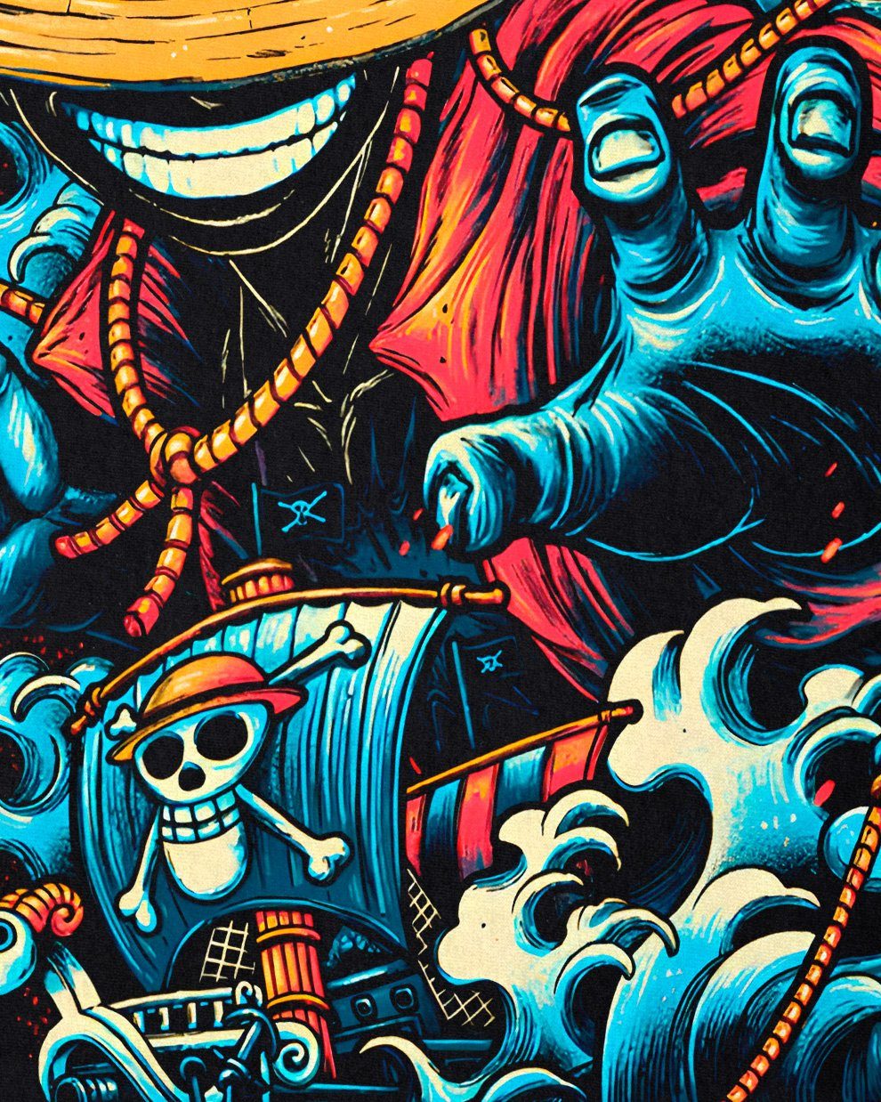 style3 T-Shirt Pirate in Action one piece japan anime luffy manga monkey ru günstig online kaufen